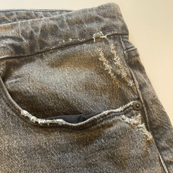 Good American Good Girlfriend Jeans High Rise Black Distressed Stretch Denim - Picture 5 of 14